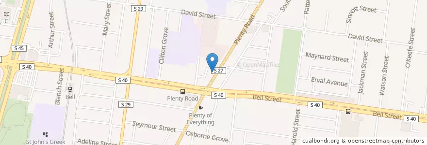 Mapa de ubicacion de Pnety & More en Австралия, Виктория, City Of Darebin.