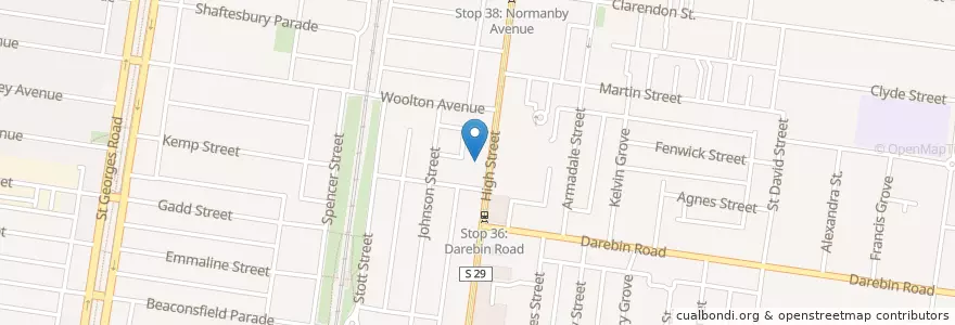 Mapa de ubicacion de Croxton Theatre en Austrália, Victoria, City Of Darebin.