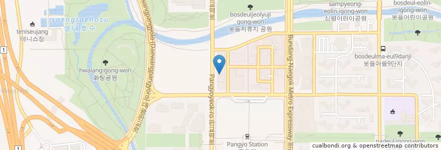 Mapa de ubicacion de EDIYA COFFEE en Corée Du Sud, Gyeonggi, 분당구.