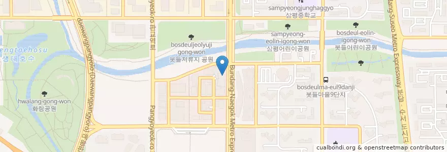 Mapa de ubicacion de 웰츠약국 en Coreia Do Sul, Gyeonggi, 분당구.