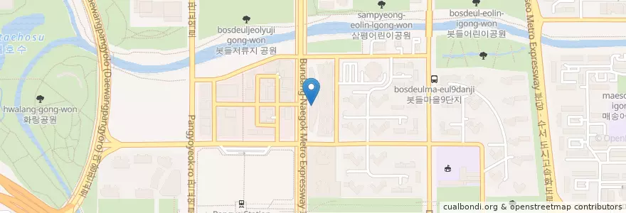 Mapa de ubicacion de artisee en Corée Du Sud, Gyeonggi, 분당구.