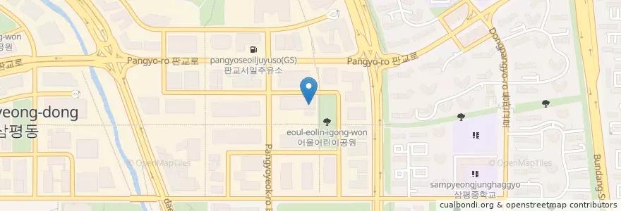 Mapa de ubicacion de 꼬꼬와톡 en Korea Selatan, Gyeonggi, 분당구.