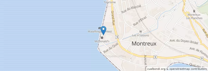 Mapa de ubicacion de Pizzeria Molino Montreux en Schweiz, Waadt, Montreux.