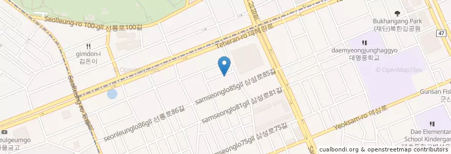 Mapa de ubicacion de 몰타참치 en South Korea, Seoul, Gangnam-Gu, Daechi-Dong, Daechi 4(Sa)-Dong.