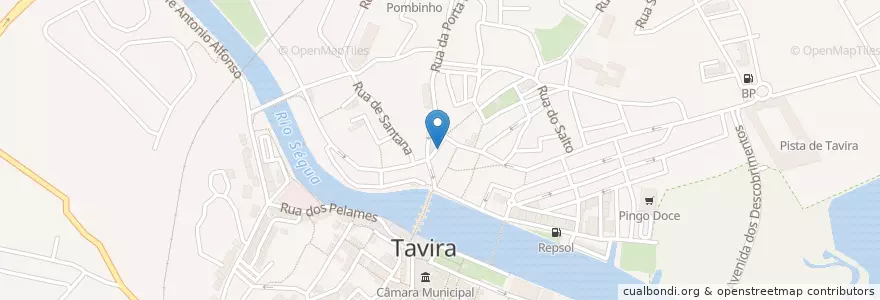 Mapa de ubicacion de Roma Itália en البرتغال, الغرب, الغرب, فارو, طبيرة, Tavira.