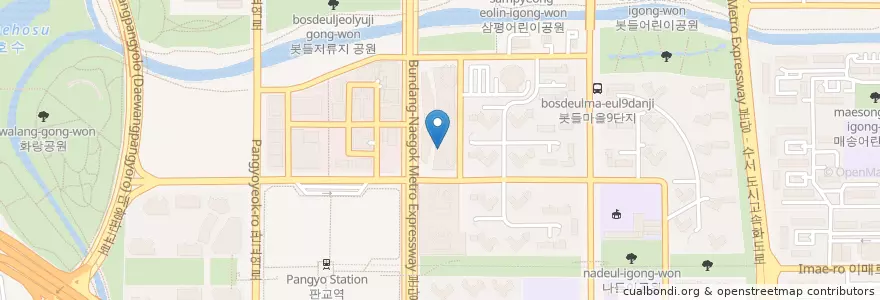Mapa de ubicacion de 투뿔등심 en 韩国/南韓, 京畿道, 盆唐區.
