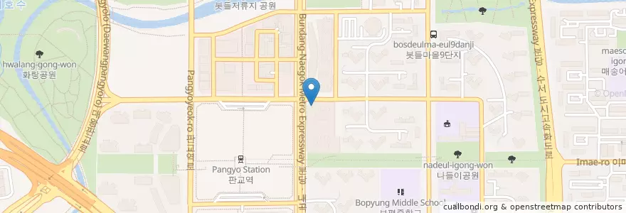 Mapa de ubicacion de STARBUCKS en Südkorea, Gyeonggi-Do, 분당구.