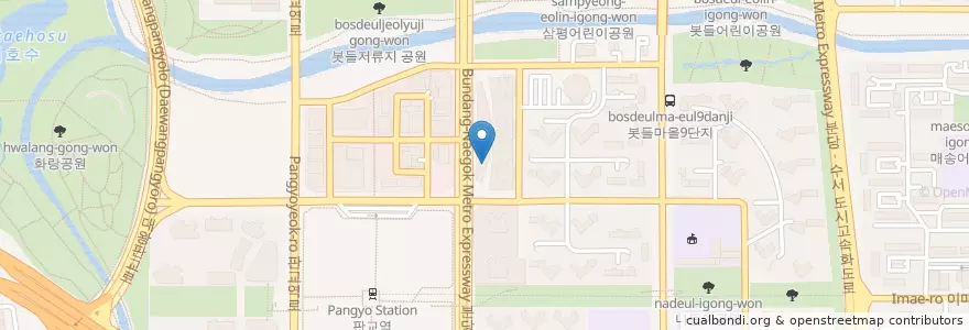 Mapa de ubicacion de Blooming Garden en Südkorea, Gyeonggi-Do, 분당구.