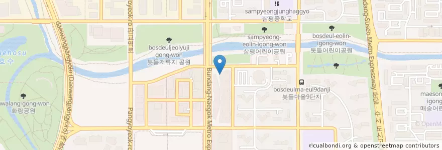 Mapa de ubicacion de 속초코다리냉면 en 韩国/南韓, 京畿道, 盆唐區.