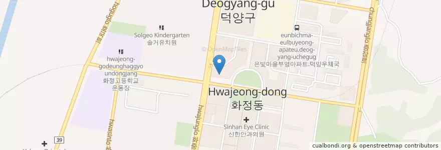 Mapa de ubicacion de KEB하나은행 화정역지점 en 大韓民国, 京畿道, 高陽市, 徳陽区.