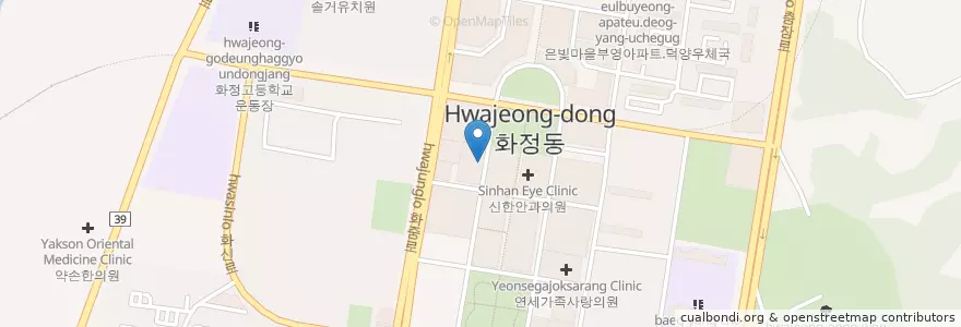 Mapa de ubicacion de 크리스피 크림 en 大韓民国, 京畿道, 高陽市, 徳陽区.