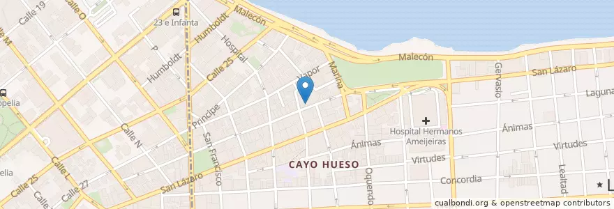 Mapa de ubicacion de JOAQUÍN ALBARRÁN en Cuba, Havana, Centro Habana.