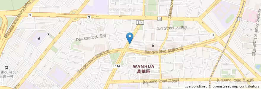 Mapa de ubicacion de 星巴克 en Тайвань, Новый Тайбэй, Тайбэй, 萬華區.