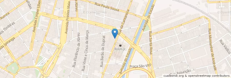 Mapa de ubicacion de Mercado Municipal Kinjo Yamato en 브라질, 남동지방, 상파울루, Região Geográfica Intermediária De São Paulo, Região Metropolitana De São Paulo, Região Imediata De São Paulo, 상파울루.