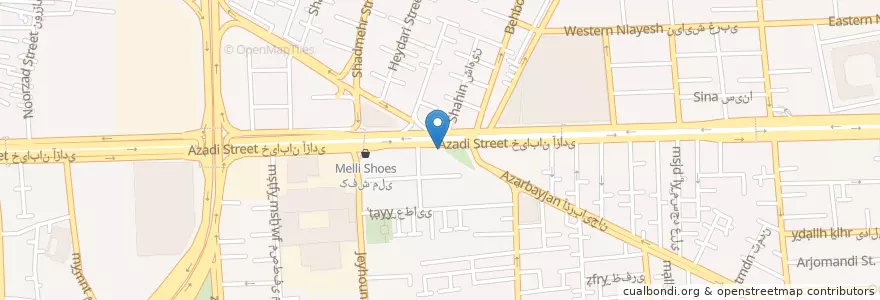 Mapa de ubicacion de درمانگاه دندانپزشکی مهر پارسه en Iran, Téhéran, شهرستان تهران, Téhéran, بخش مرکزی شهرستان تهران.