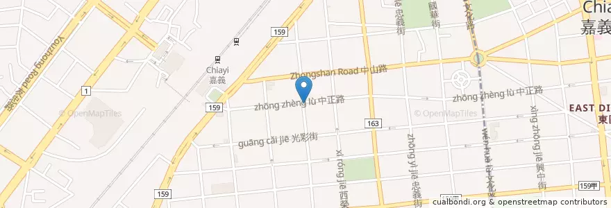 Mapa de ubicacion de 早安山五 en Taiwan, Provincia Di Taiwan, Chiayi, Contea Di Chiayi, 西區.