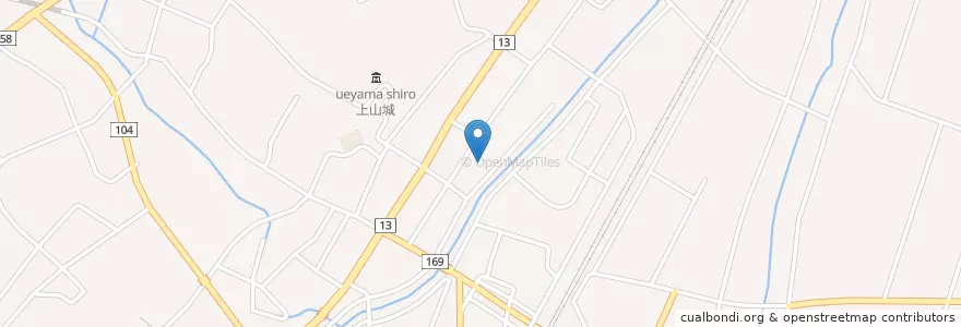 Mapa de ubicacion de 尾上医院 en Japan, Yamagata Prefecture, Kaminoyama.