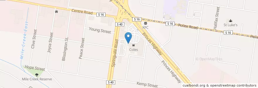 Mapa de ubicacion de Highway Pharmacy en Australia, Victoria, City Of Greater Dandenong.