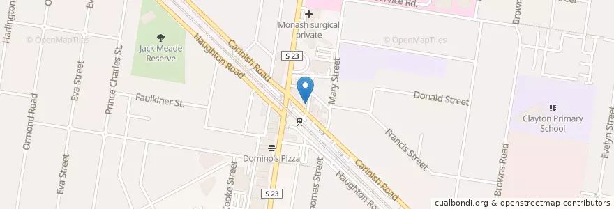Mapa de ubicacion de Bikanerwala Sweets and Curry Club en Australië, Victoria, City Of Monash.