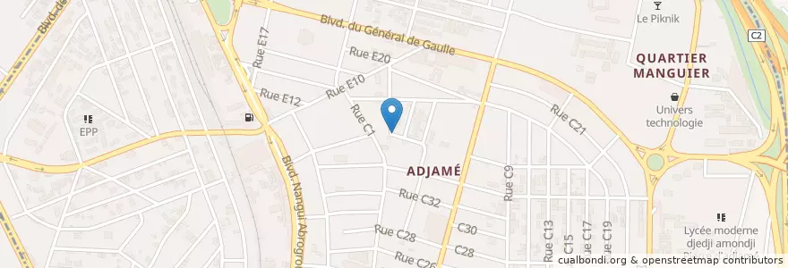 Mapa de ubicacion de Marché Canaan en Côte D’Ivoire, Abidjan, Adjamé.