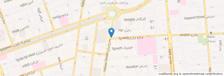 Mapa de ubicacion de دفتر کالارسان en Иран, Тегеран, شهرستان تهران, Тегеран, بخش مرکزی شهرستان تهران.