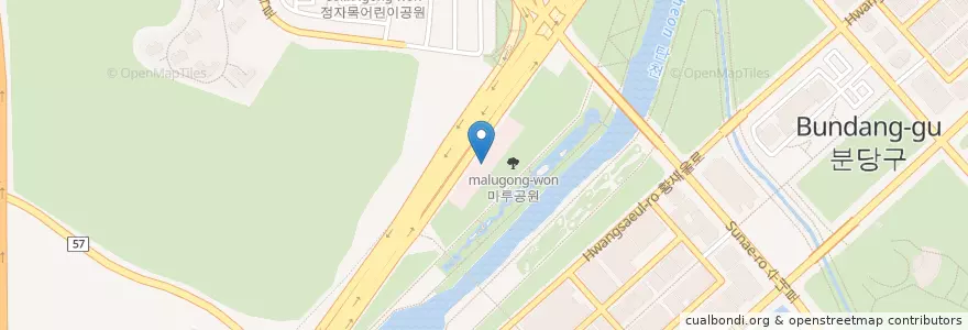 Mapa de ubicacion de 레미제라블 en Corée Du Sud, Gyeonggi, 분당구.