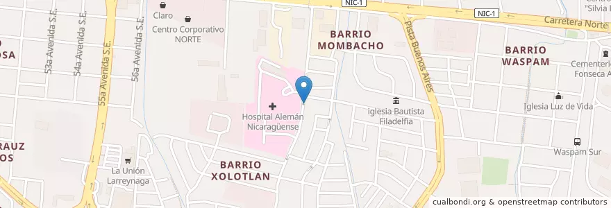 Mapa de ubicacion de Larri en ニカラグア, マナグア県, Managua (Municipio).