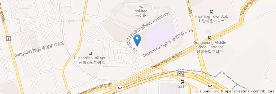 Mapa de ubicacion de 공릉청소년문화정보센터 en Güney Kore, Seul, 노원구, 공릉2동.