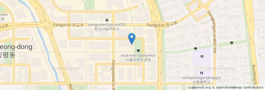 Mapa de ubicacion de 꼬꼬와톡 en 韩国/南韓, 京畿道, 盆唐區.