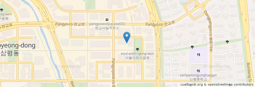 Mapa de ubicacion de 군산오징어 (2층) en Korea Selatan, Gyeonggi, 분당구.
