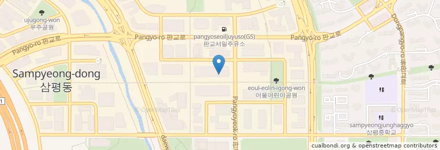 Mapa de ubicacion de 우리은행 (2층) en 韩国/南韓, 京畿道, 盆唐區.