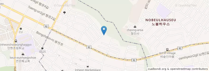Mapa de ubicacion de 서울미술고등학교 en Südkorea, Seoul, 관악구, 행운동.
