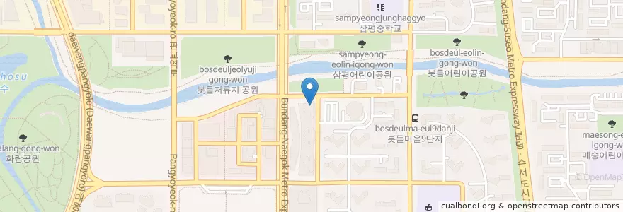 Mapa de ubicacion de HANS en Coreia Do Sul, Gyeonggi, 분당구.