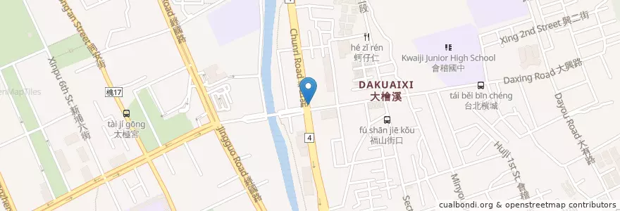 Mapa de ubicacion de 大樹藥局 en Taiwan, Taoyuan, Taoyuan.