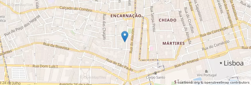 Mapa de ubicacion de bytheWine en ポルトガル, Área Metropolitana De Lisboa, Lisboa, Grande Lisboa, リスボン, Misericórdia.