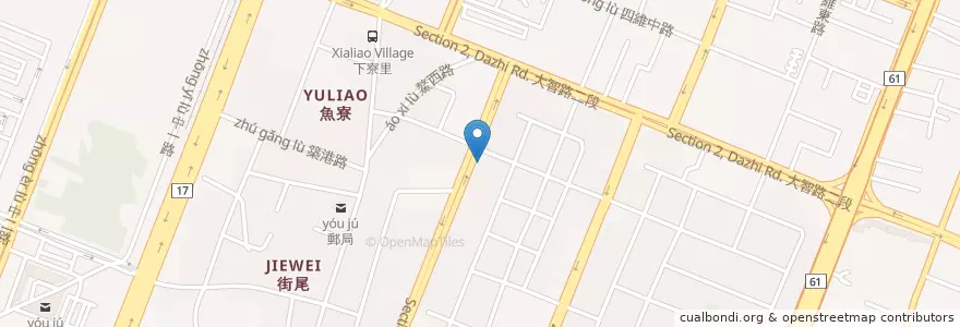 Mapa de ubicacion de 弘爺早餐 en 臺灣, 臺中市, 梧棲區.