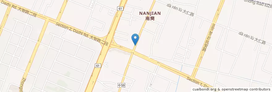 Mapa de ubicacion de 早餐店 en Taiwan, Taichung, Wuqi District.