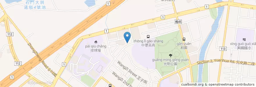 Mapa de ubicacion de 雷爾森咖啡 en Taiwan, Taoyuan, Distretto Di Zhongli.