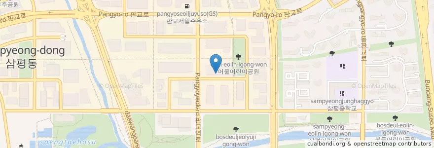 Mapa de ubicacion de 북청집 (지1층) en Südkorea, Gyeonggi-Do, 분당구.