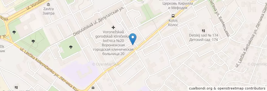 Mapa de ubicacion de Максавит en Rusya Federasyonu, Центральный Федеральный Округ, Voronej Oblastı, Городской Округ Воронеж.