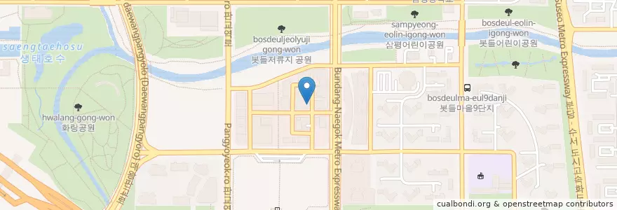 Mapa de ubicacion de 도원참치 (2층) en Coreia Do Sul, Gyeonggi, 분당구.