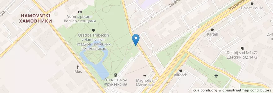 Mapa de ubicacion de OneBucksCoffee en Rusland, Centraal Federaal District, Moskou, Центральный Административный Округ, Район Хамовники.