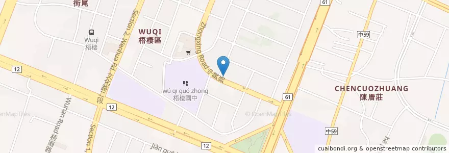 Mapa de ubicacion de 阿寶早餐 en تایوان, تایچونگ, 梧棲區.