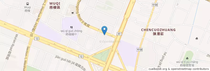 Mapa de ubicacion de 忠港醫院 en 臺灣, 臺中市, 梧棲區.