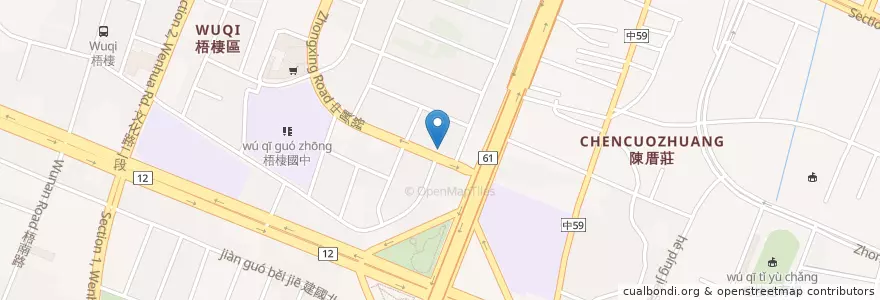 Mapa de ubicacion de 中港海鮮樓 en 台湾, 台中市, 梧棲区.