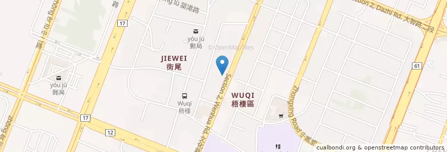 Mapa de ubicacion de 海港城 en 臺灣, 臺中市, 梧棲區.