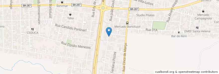 Mapa de ubicacion de Dr. Matheus Bortolaso en ブラジル, 南部地域, リオグランデ・ド・スル, Região Geográfica Intermediária De Santa Maria, Região Geográfica Imediata De Santa Maria, Santa Maria.