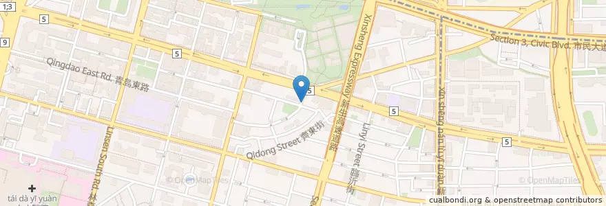Mapa de ubicacion de 三重奏比特司 en 臺灣, 新北市, 臺北市, 中正區.
