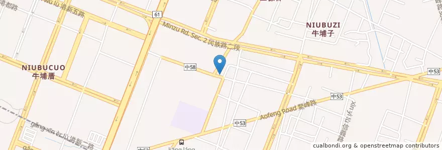 Mapa de ubicacion de 早餐店 en Тайвань, Тайчжун, 清水區, 梧棲區.