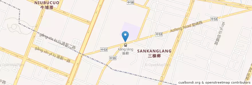 Mapa de ubicacion de 早餐店 en Taiwan, 臺中市, 清水區, 梧棲區.
